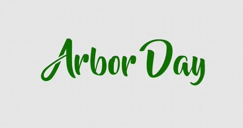 Arbor Day handwritten calligraphy text animation Video stock 303818153