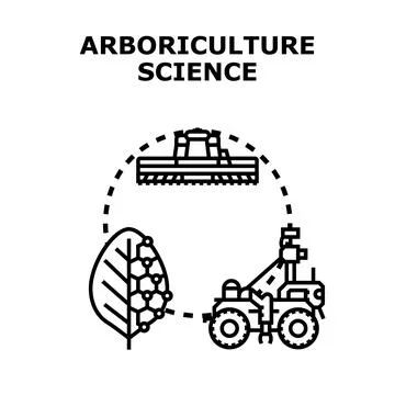 Arboriculture science concept with smart farming technology Stock Illustration