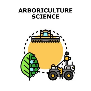 Arboriculture science concept with smart farming technology Stock Illustration