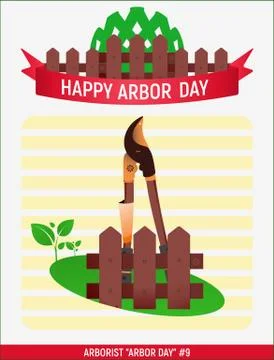 Arborist Arbor day # Stock Illustration
