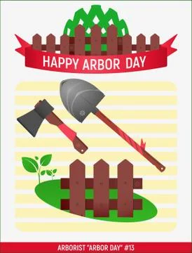 Arborist Arbor day # Stock Illustration