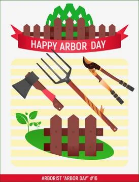 Arborist Arbor day # Stock Illustration