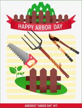 Arborist Arbor day # Stock Illustration