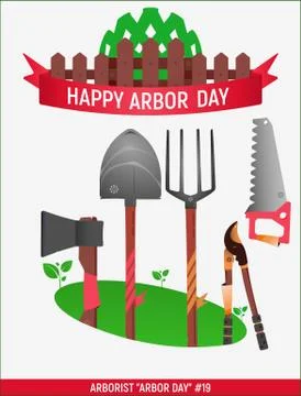 Arborist Arbor day # Stock Illustration