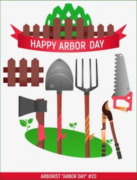 Arborist Arbor day # Stock Illustration