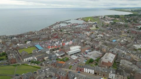 Arbroath by drone Stock Footage 246379455