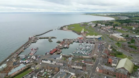 Arbroath harbour by drone Stock Footage 246379309