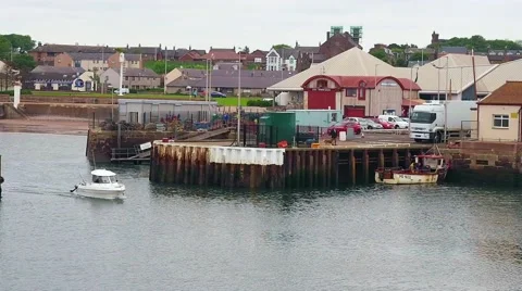 Arbroth Harbour Stock Footage 68870462