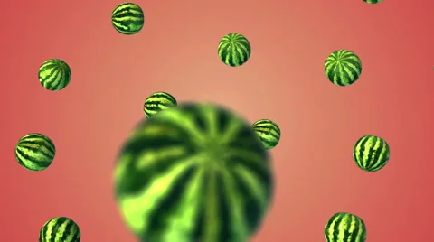 Arbuz4Flying watermelon on white background. Stock Footage 57726311