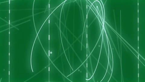Arc appearing, neon trails looping, growing, ring sweeping, forming depth on Stock Footage 329572552