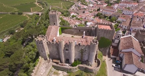 Arc Around Castle Stock Footage 82734380