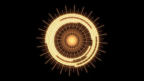 Arc Audio Equalizer A Radial Patterns Yellow Small VJ Loop Animation Vidéo 244426903