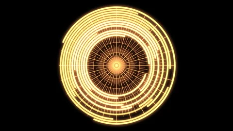 Arc Audio Equalizer A Radial Patterns Yellow VJ Loop Animation Vidéo 246729592