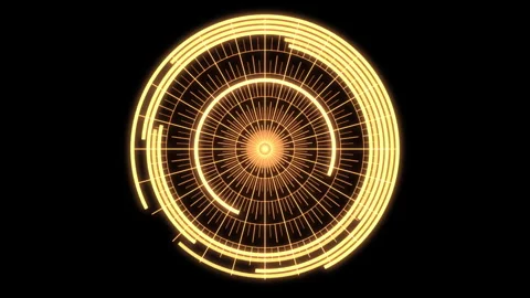 Arc Audio Equalizer A Radial Patterns Blinking Yellow Small VJ Loop Animation 01 Vidéo 267054371