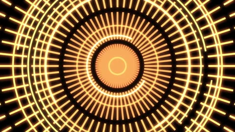 Arc Audio Equalizer A Radial Patterns Blinking Yellow Large VJ Loop Animation 02 Vidéo 296352560