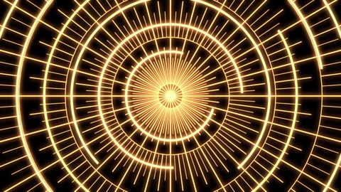 Arc Audio Equalizer A Radial Patterns Yellow Large VJ Loop Animation 04 Vidéo 307722782