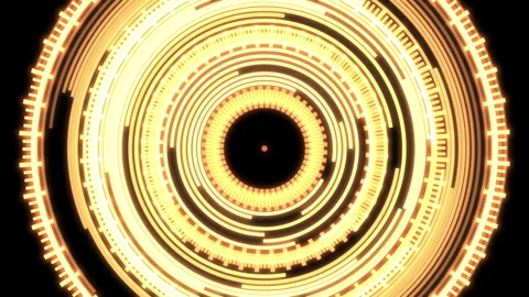 Arc Audio Equalizer A Ripple Yellow Large VJ Loop Animation 01 Stock Footage 332268915