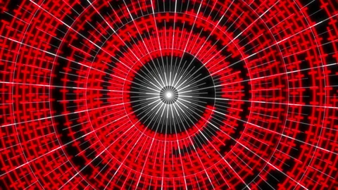 Arc Audio Reactive Equalizer B Radial Grids Red Large VJ Loop Animation 02 Video stock 236434134