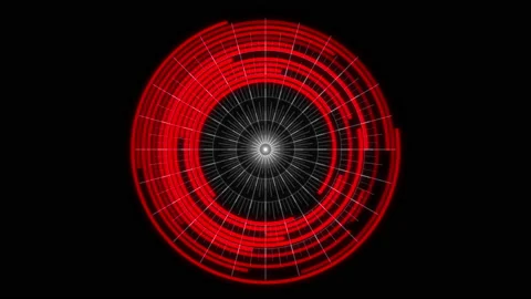 Arc Audio Reactive Equalizer A Radial Patterns Red VJ Loop Animation Video stock 156252520