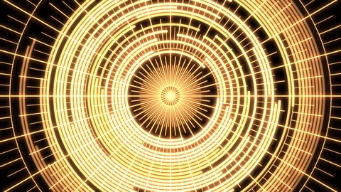 Arc Audio Reactive Equalizer A Radial Patterns Yellow Large VJ Loop Animation 01 스톡 동영상 258767147