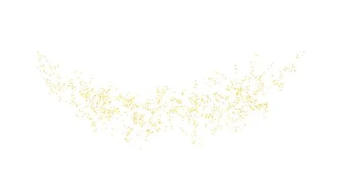 Arc backdrop plume golden texture crumbs. Gold dust isolated. Vector. Illustrazione stock