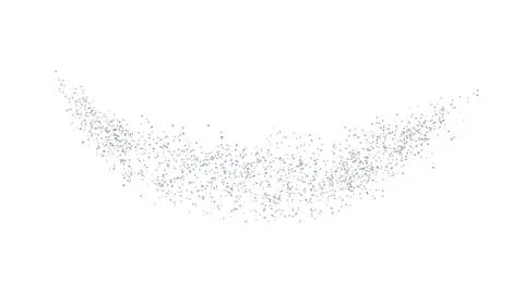 Arc backdrop plume silver texture crumbs. Silverish dust isolated. Vector. Illustrazione stock