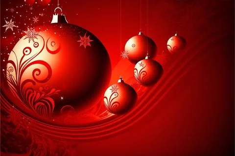 Arc background with red christmas balls Stock-Illustration