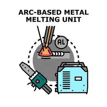 Arc based metal melting unit for welding process Stock Illustration