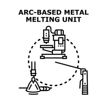 Arc based metal melting unit concept illustration Stock Illustration