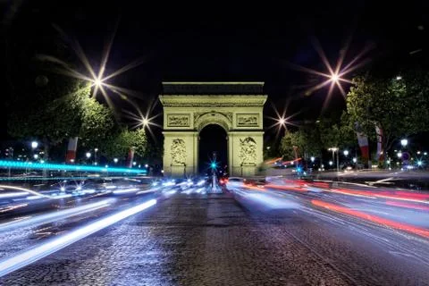 Arc de Arc de Triomphe, Etoile, one of the monuments of Paris Stock Photos