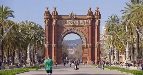 Arc de triomf Barcelona Video stock 153832906