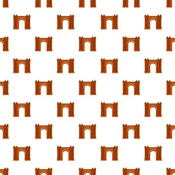 Arc de triomf barcelona icon seamless pattern 库存插图
