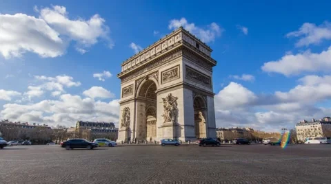 Arc de Triomphe 4K Time lapse Stock Footage 46434517