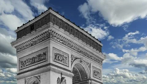 Arc de Triomphe (against the background of sky with clouds), Paris, France Foto stock