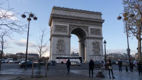 Arc de Triomphe and square Stock Photos