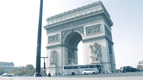 Arc de Triomphe (Arch of Triumph) in Paris, France. Stock Footage 98274584