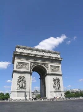 Arc de Triomphe (Arch of Triumph), on the Place Charles De Gaulle in Paris. Stock Photos