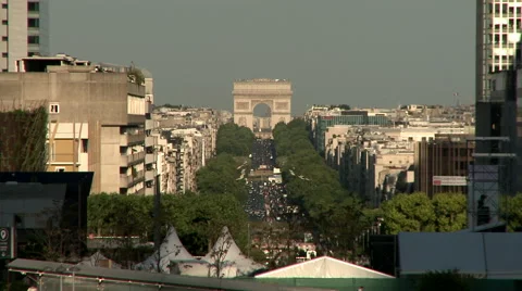 Arc de Triomphe from Arche de la Defense Stock Footage 52908512