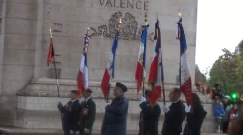 Arc de Triomphe  Avenue des Champs-Élysées  Paris, France October veterans Stock Footage 12523669