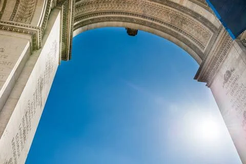Arc de Triomphe on blue sky in Paris Arc de Triomphe on blue sky in Paris ... Stock-Fotos