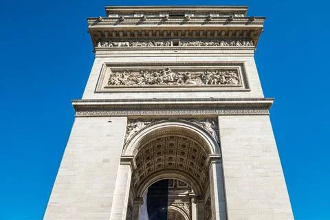 Arc de Triomphe on blue sky in Paris Arc de Triomphe on blue sky in Paris ... Stock-Fotos