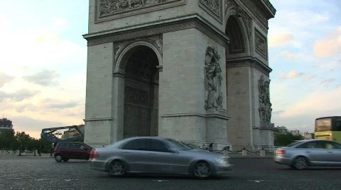 Arc de Triomphe with Car Traffic Stock-Footage 308207