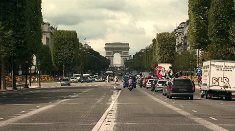 Arc de triomphe at the Champs-Élysées Paris Stock Footage 39814823