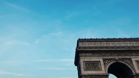 Arc de Triomphe Champs Elysées - Paris in 4k slow motion Video stock 94363745