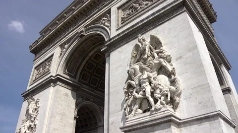 Arc de Triomphe daylight low angle Stock Footage 41785280