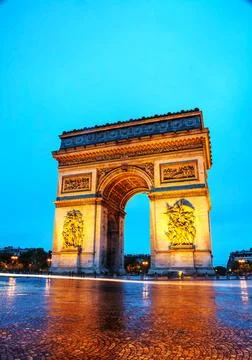 Arc de Triomphe de l Etoile in Paris Arc de Triomphe de l Etoile (The Triu... Stock-Fotos