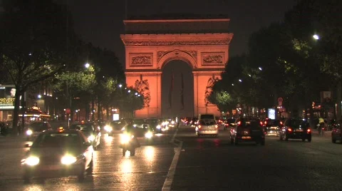 Arc de Triomphe de l'Etoile in Paris Stock Footage 653862