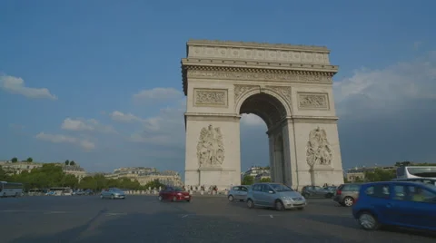 Arc de Triomphe de l'Étoile Monument in Paris, France Stock Footage 51821360