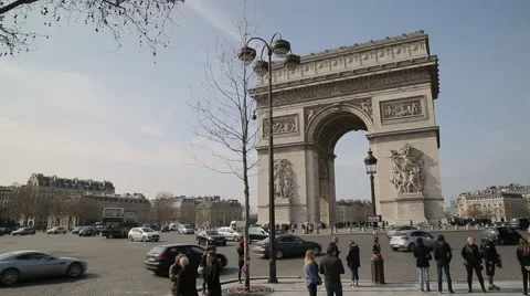 Arc de Triomphe de l'Etoile. Paris, France Stock Footage 61237330