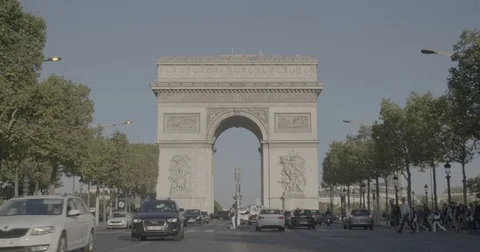 The Arc de Triomphe de l'Étoile - Paris, France - 4K Stock Footage 69726211